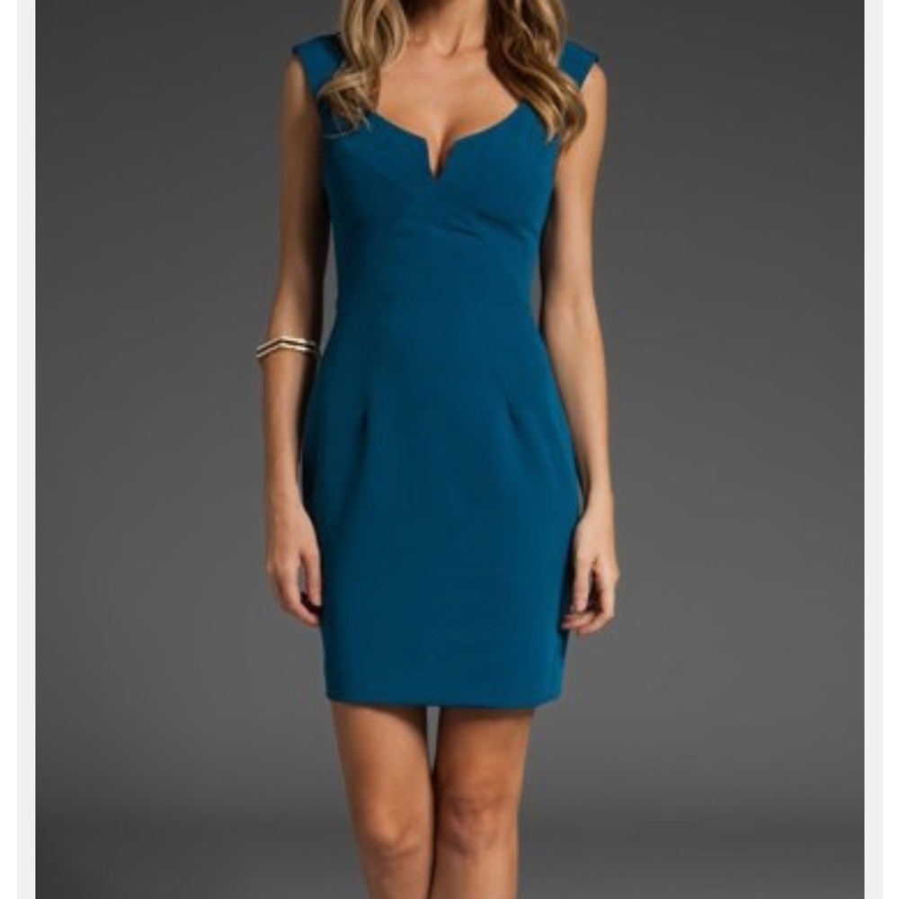 Black Halo deep teal mini dress size 4